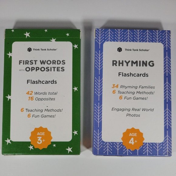 Think Tank Scholar Preschool Flash Cards Award Winning Learn First Words Rhyming - Picture 1 of 5